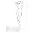 Passion BS056 - Wit Netset S-L, Verleidelijke Roosterlook