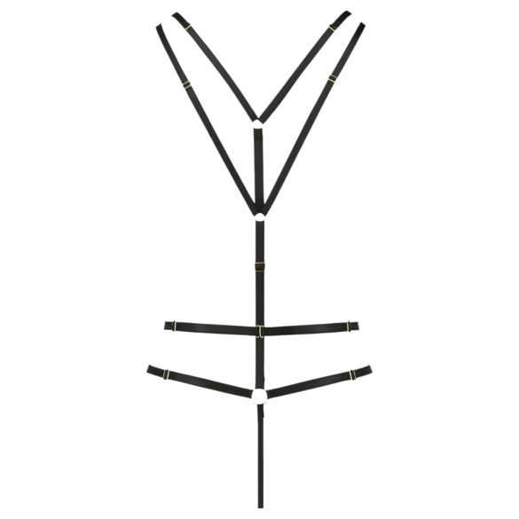 Passion Devil Meggy - metalen ringerige harnasbody (zwart) - L/XL