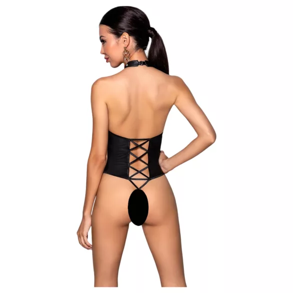 Passion Nancy - open kruisband body - zwart