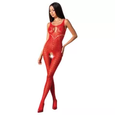 Passion BS078 - open bodystocking met stippen - rood - S/L