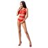 Passion BS083 - open body met gaten - rood - S-L