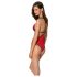 Passie Pioen - body met zijuitsnijding (rood) - L/XL