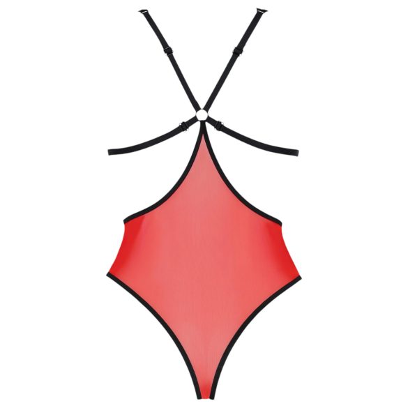 Passie Pioen - body met zijuitsnijding (rood) - L/XL