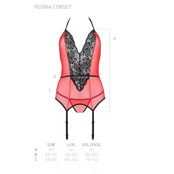 Passion Peonia - bh-top en string (rood)