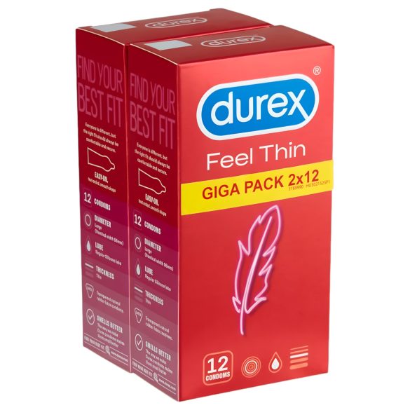 Durex Feel Thin - Natuurlijk Gevoel Condooms Pakket (2x12 stuks)