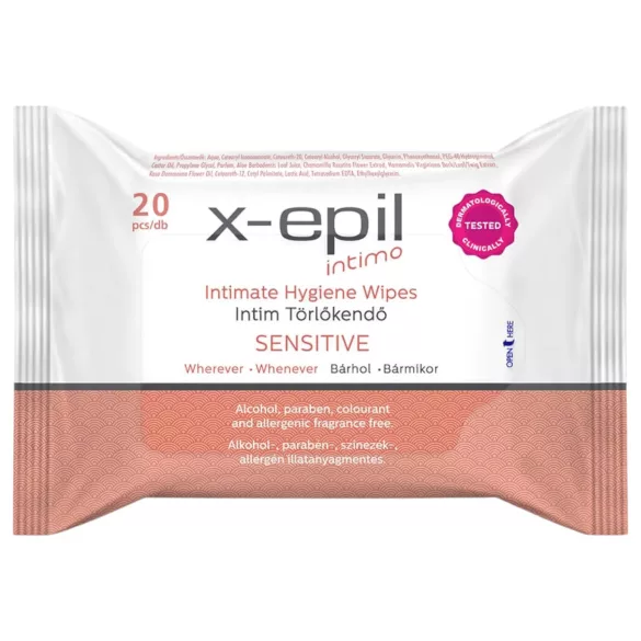 X-Epil Intimo Sensitive - intieme reinigingsdoekjes - 20 stuks