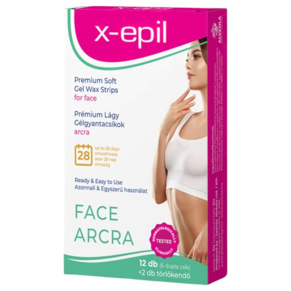 X-Epil - kant-en-klare premium gelstrips (12 st.) - voor het gezicht