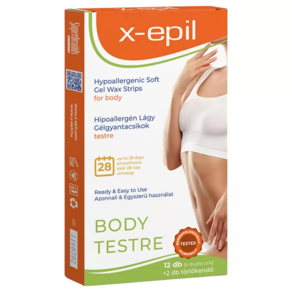 X-Epil - Ontharingsstrips voor lichaam - Hypoallergeen - 12 stuks