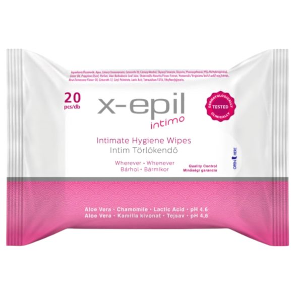 X-Epil Intimo - intieme vochtige doekjes - 20 stuks
