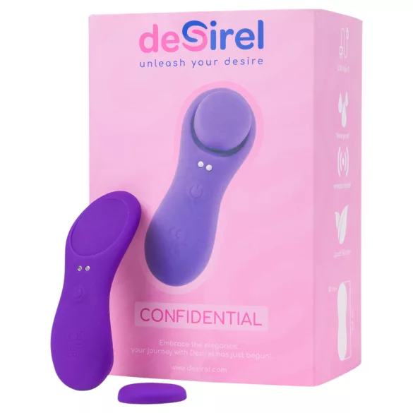 Desirel Confidential - draagbare app-gestuurde vibrerende slip (paars)