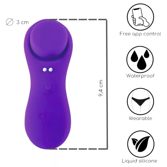 Desirel Confidential - draagbare app-gestuurde vibrerende slip (paars)