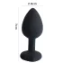 Sunfo - siliconen buttplug met hartvormige steen - zwart/paars