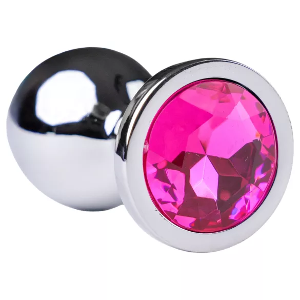 Desirel - anaal plug klein - roze juweel - zilver/pink