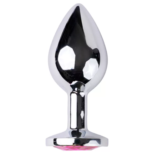 Desirel - anaal plug klein - roze juweel - zilver/pink