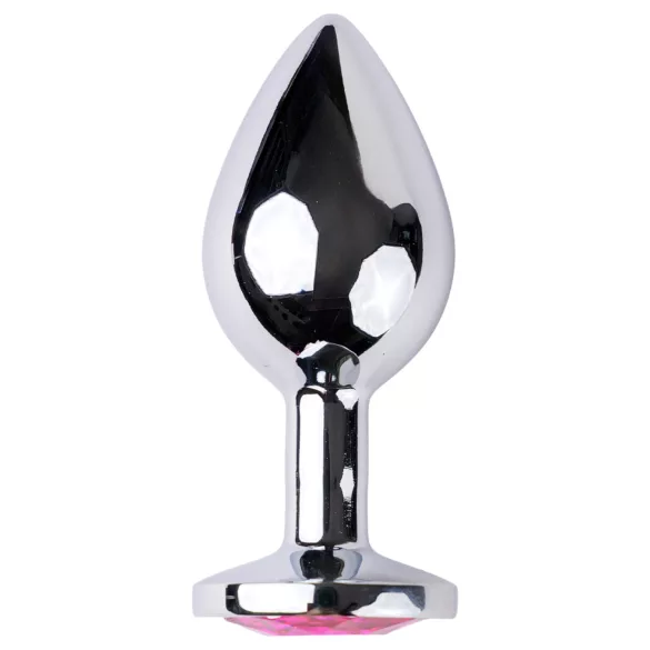 Desirel - anaal plug - medium - zilver/roze - Pink Jewel