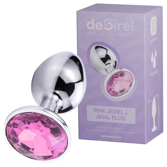 Desirel Pink Jewel L - anaal plug (zilver-roze)