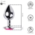 Desirel - anaalplug met roze juweel L - zilver/roze