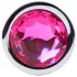 Desirel - anaalplug met roze juweel L - zilver/roze