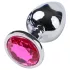 Desirel - anaalplug met roze juweel L - zilver/roze