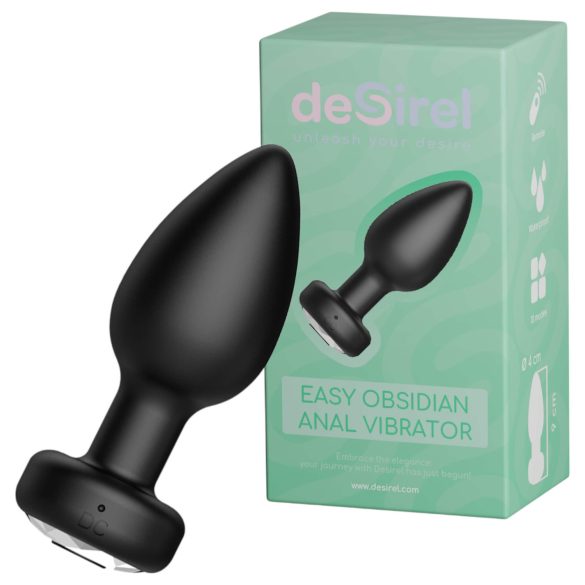 Desirel Easy Obsidian - draadloze anale vibrator met radio (zwart)