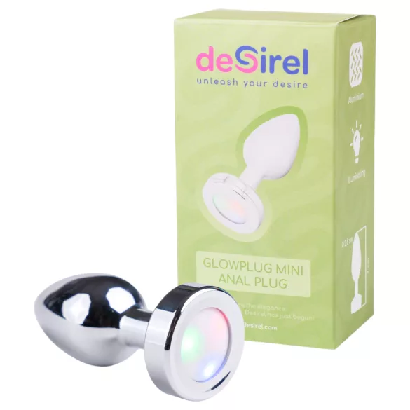 Desirel GlowPlug - anaal plug met verlichting - klein - zilver