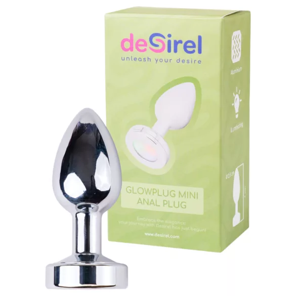 Desirel GlowPlug - anaal plug met verlichting - klein - zilver