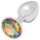 Sunfo - metalen buttplug - gele steen - zilver