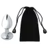 Sunfo - metalen buttplug - gele steen - zilver