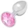 Sunfo - metalen buttplug met roze steen - zilver