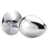 Sunfo - metalen buttplug met roze steen - zilver