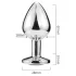 Sunfo - metalen buttplug - hartvormige gouden steen - zilver