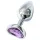 Sunfo - metalen buttplug hartvormige paarse steen - zilver