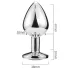 Sunfo - metalen buttplug hartvormige paarse steen - zilver