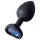 Sunfo - siliconen buttplug - hartvormige blauwe steen - zwart