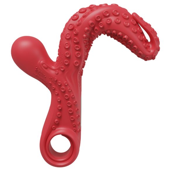 Monster Fuck - vibrator met clitorisstimulator en tentakels - rood