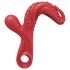 Monster Fuck - vibrator met clitorisstimulator en tentakels - rood