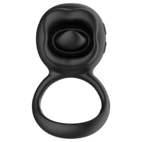 Biu-Biu - penisring en clitorisstimulator met vibrator - zwart
