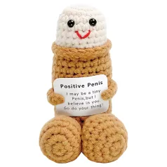 Positieve penis - penis cover - gebreid - naturel