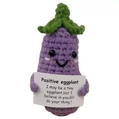 Positieve aubergine - penis kous - gebreid - paars