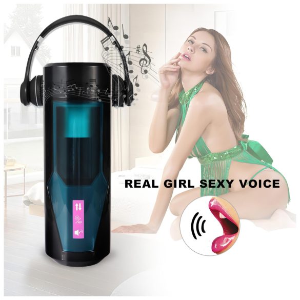 Lonely - automatische masturbator - stootfunctie en geluid - zwart