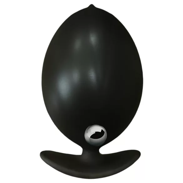 Kangvo - magnetische opblaasbare buttplug met rollende bal (zwart)