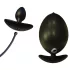 Kangvo - magnetische opblaasbare buttplug met rollende bal (zwart)