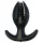 Kangvo - magnetische, opblaasbare, geribbelde buttplug (zwart)