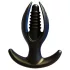 Kangvo - magnetische, opblaasbare, geribbelde buttplug (zwart)