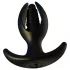 Kangvo - magnetische, opblaasbare, geribbelde buttplug (zwart)