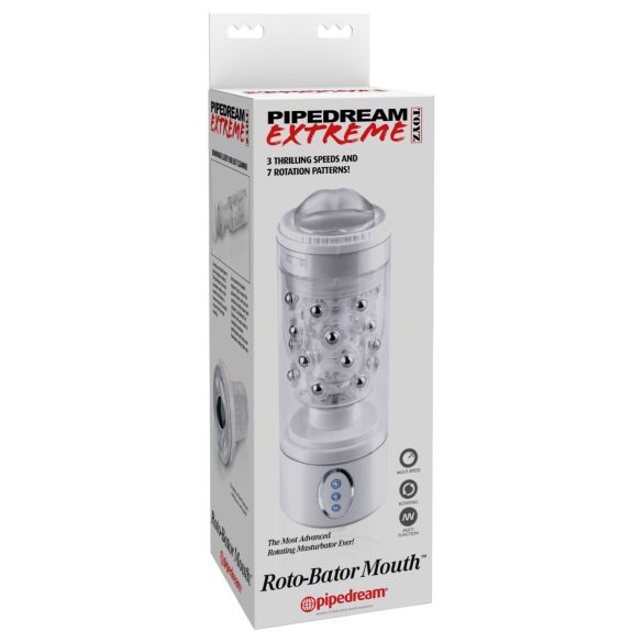 PDX Roto-Bator - automatische vibrerende mondmasturbator - wit