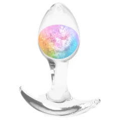 NS Novelties - anale plug - transparant - klein - regenboog