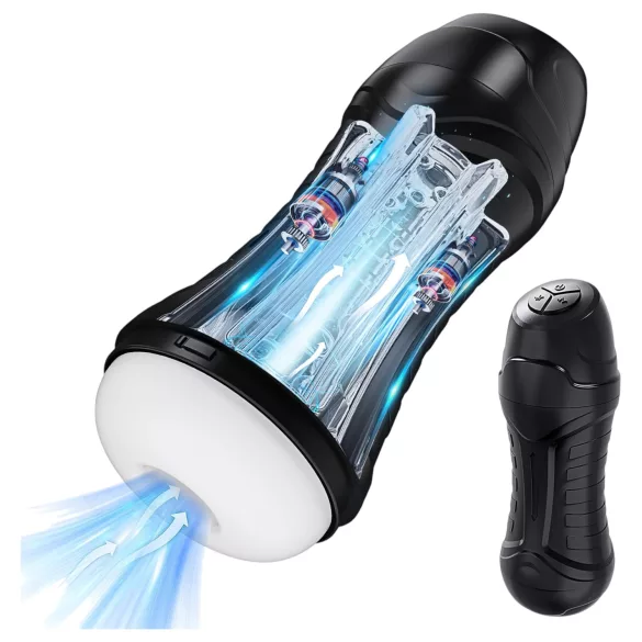 AlvUp - masturbator met zuigfunctie en vibratie - zwart