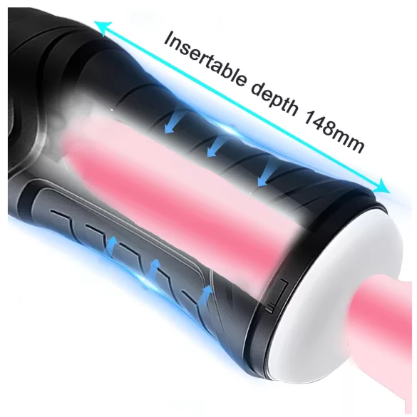AlvUp - masturbator met zuigfunctie en vibratie - zwart