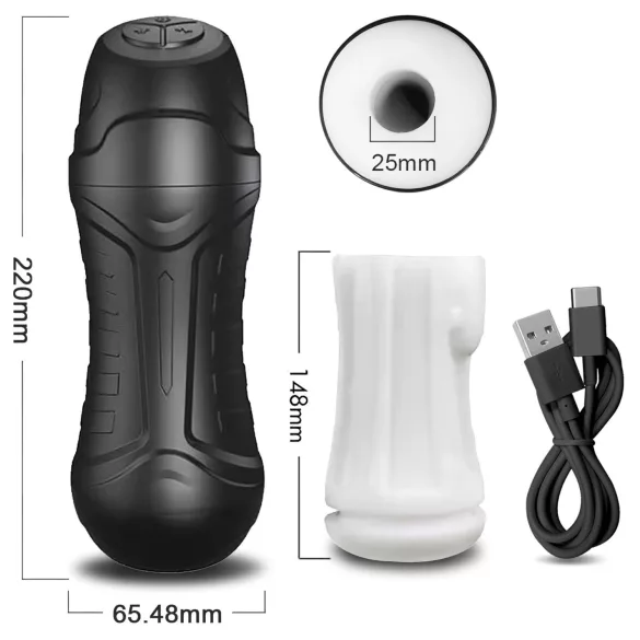 AlvUp - masturbator met zuigfunctie en vibratie - zwart